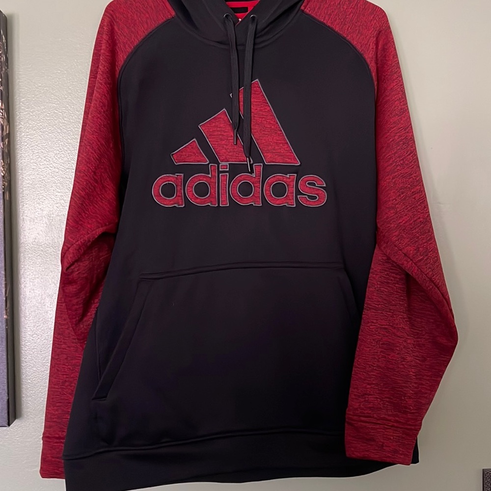 Adidas - Mens Hoodie - Red and Black - Climawarm - Size XL